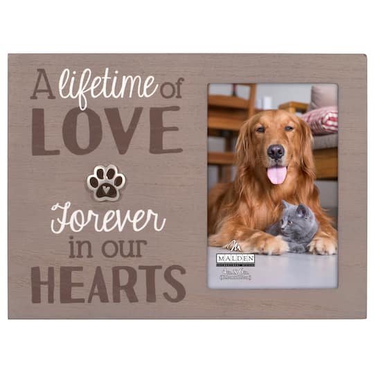 Malden International Designs A Lifetime of Love, Forever in our Hearts 4" x 6" Pet Frame in Brown | Michaels®